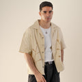 Contrast embroidery boxy shirt