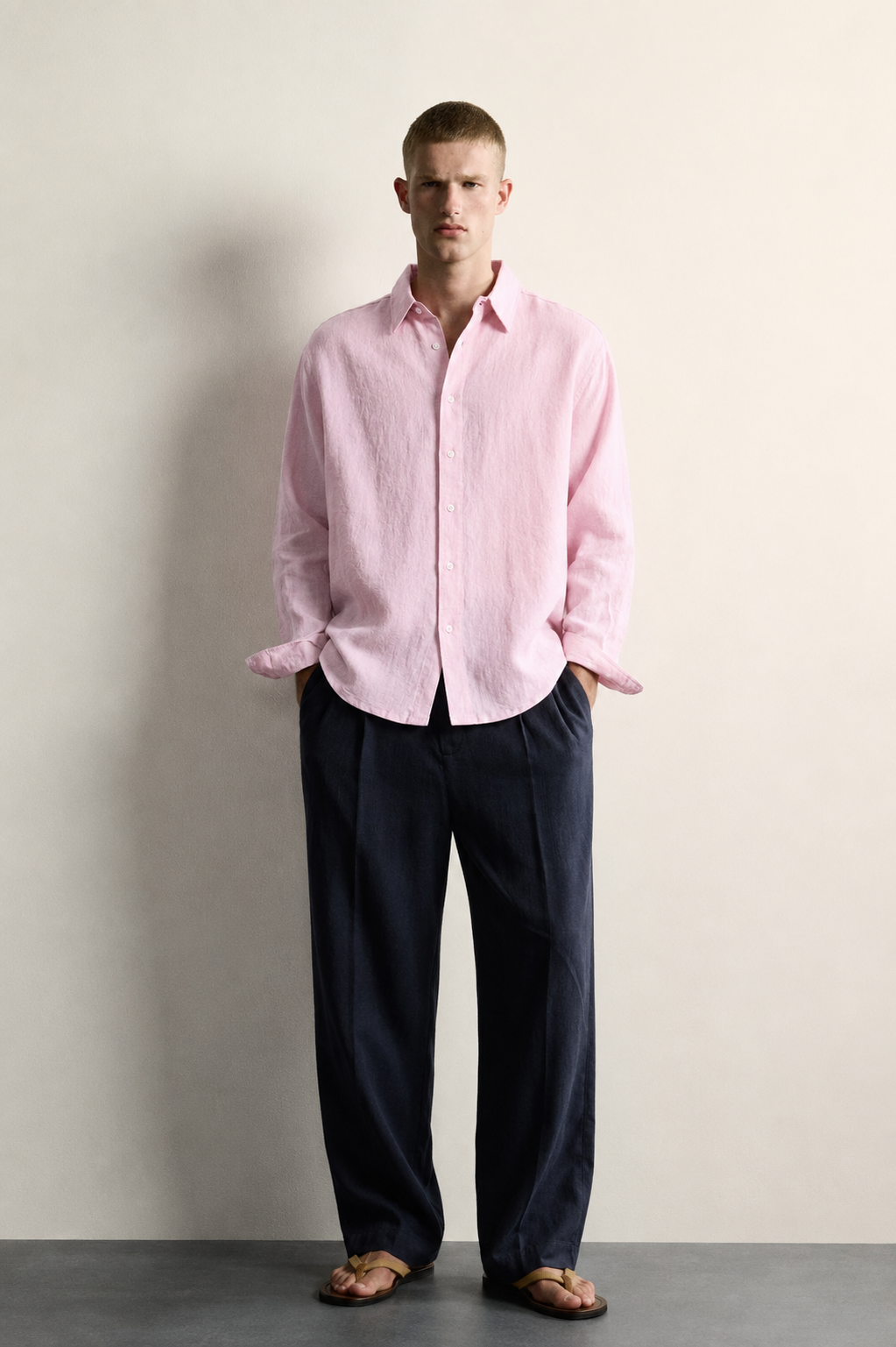 Light pink linen shirt