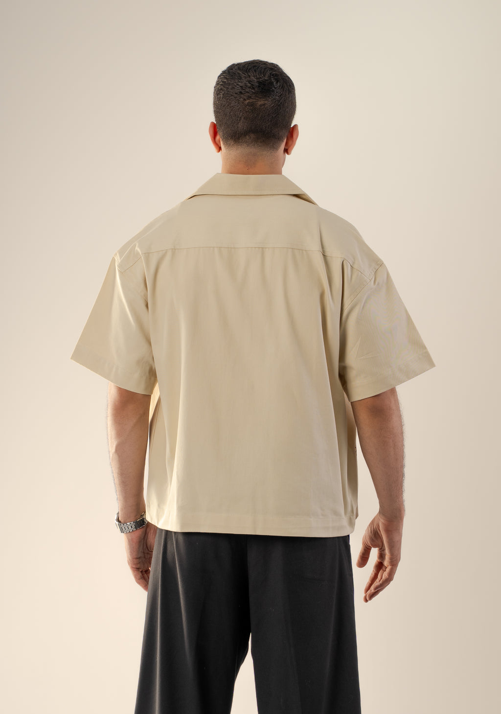Contrast embroidery boxy shirt
