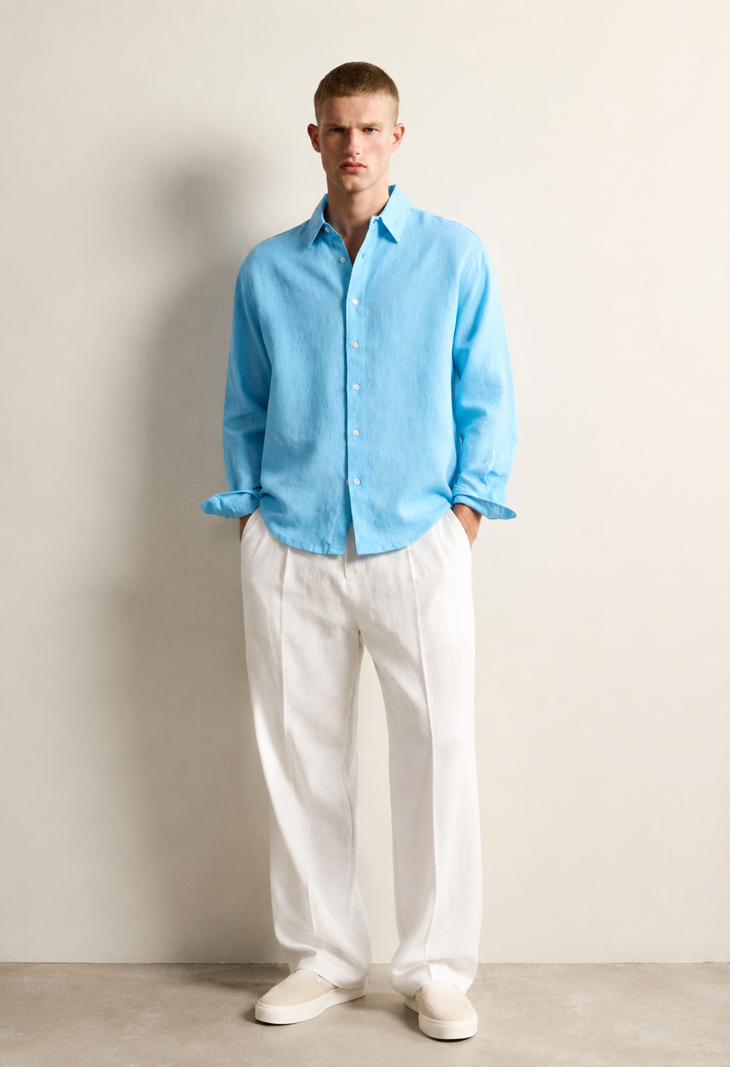 Babyblue linen shirt