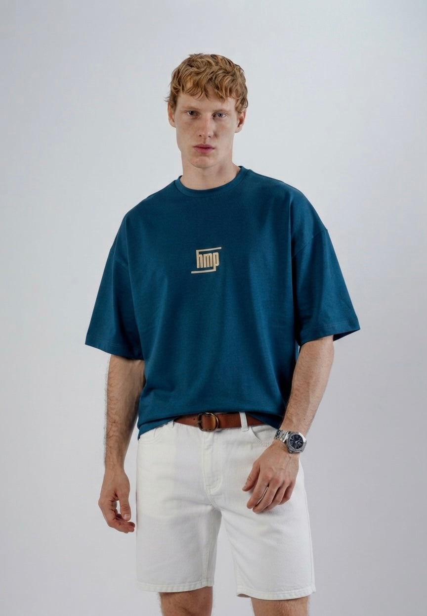 Navy Round Boxy Tee