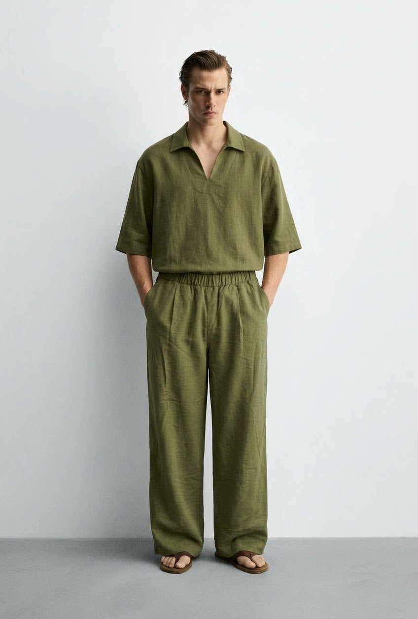 Olive linen set