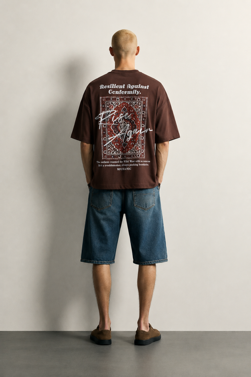 Brown Round Boxy Tee