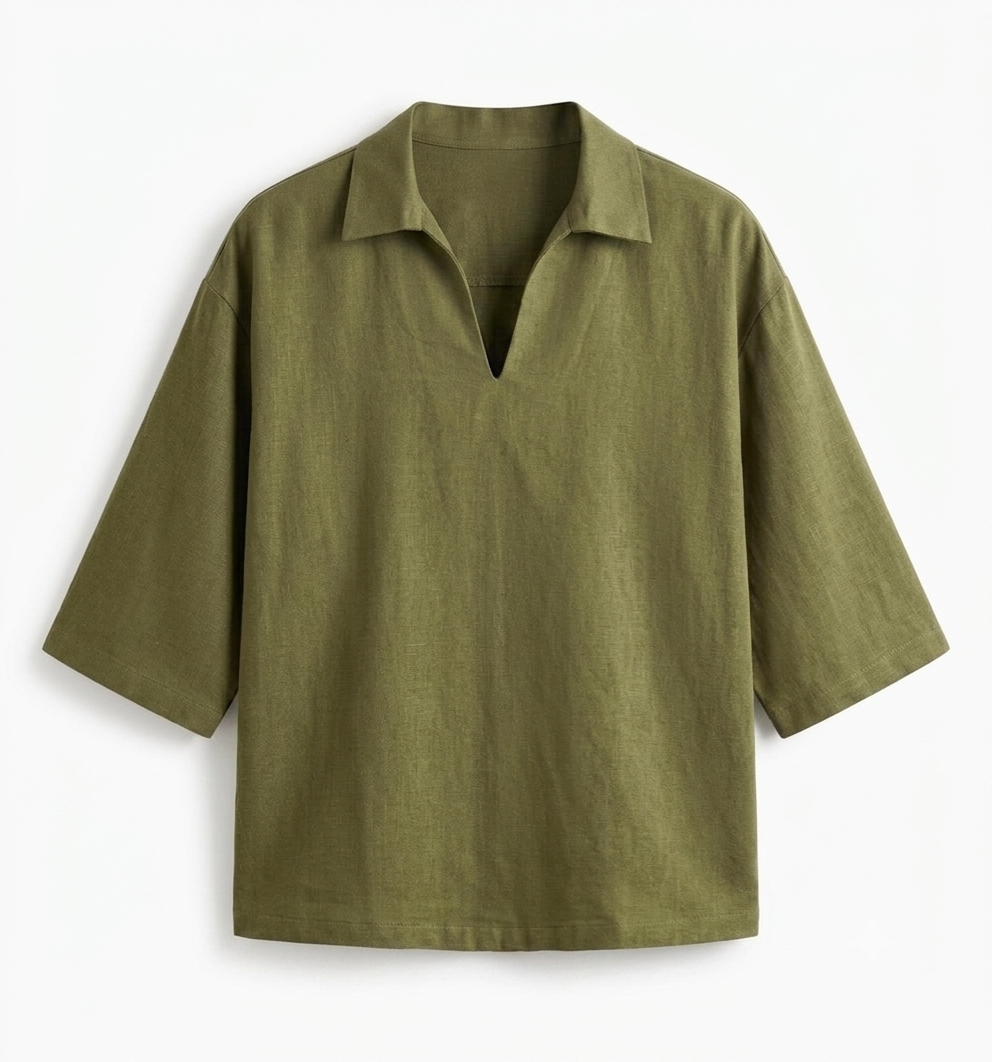olive linen shirt